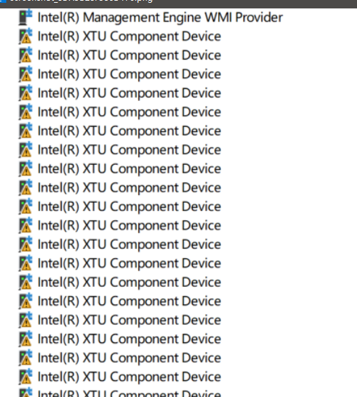 intel xtu component device